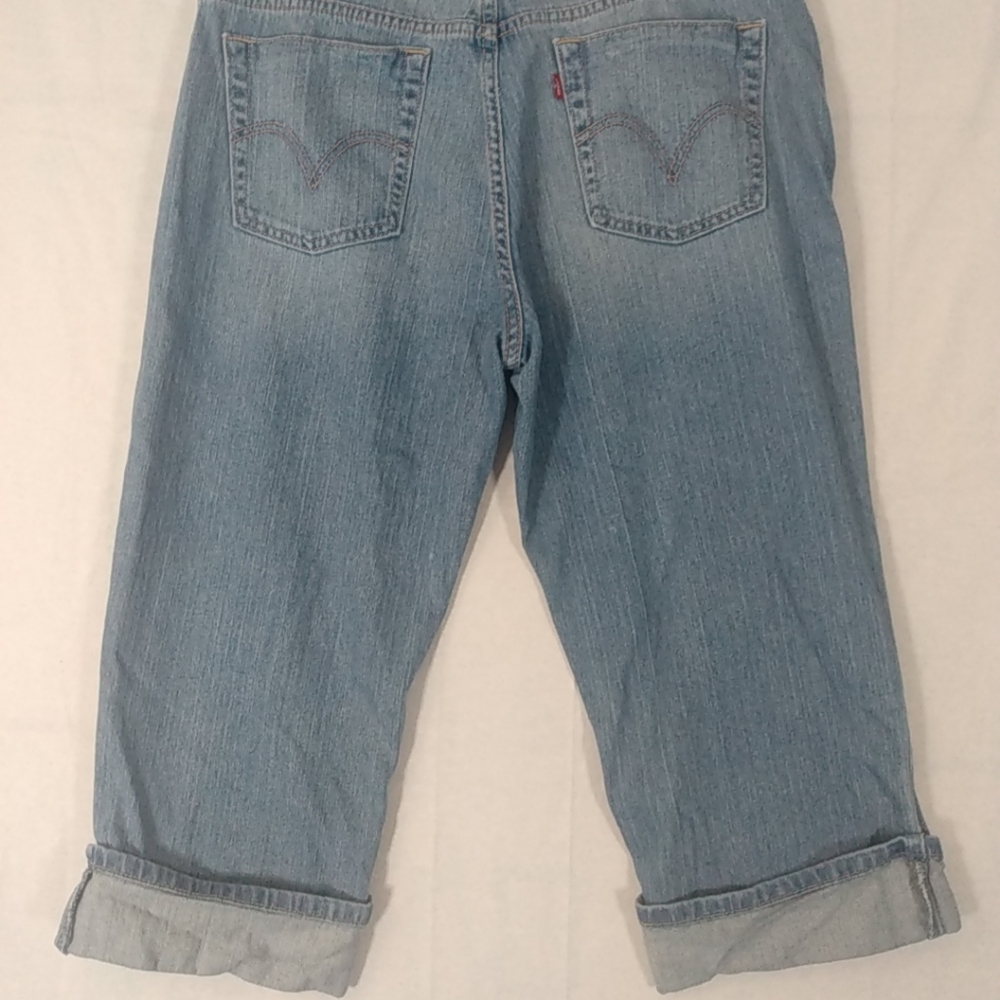 Levi's 515 Cuffed Capri Women's 14 Denim Blue Jean Red Tab Regular Fit Mid Rise